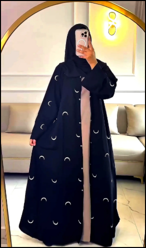 মুন এমব্রয়ডারি বোরকা(হিজাবসহ)
