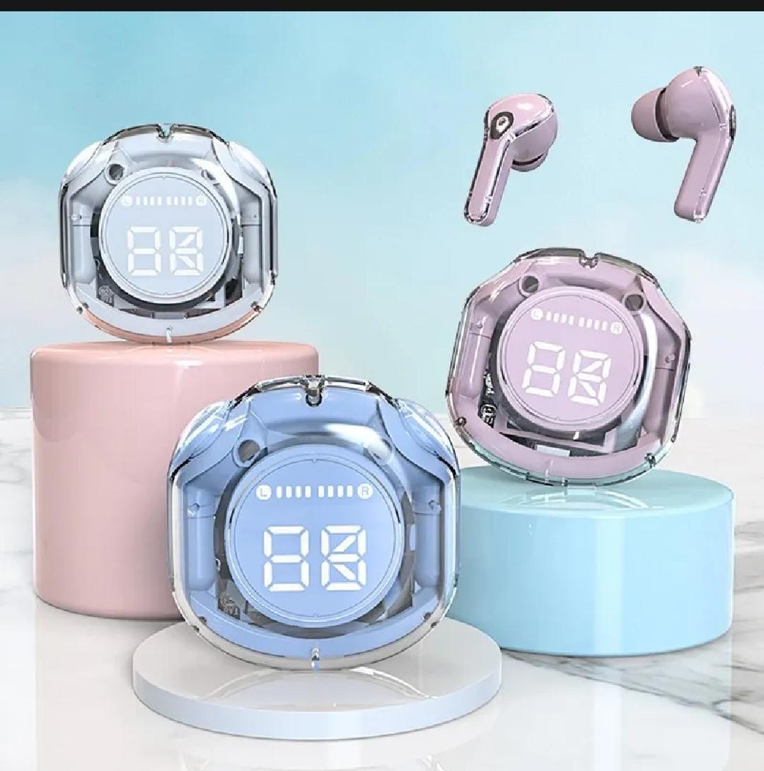 Ultrapods Pro True Wireless Earbuds with Display Transparent Design, Bluetooth 5.3 Water Proof/ Wireless Earbuds